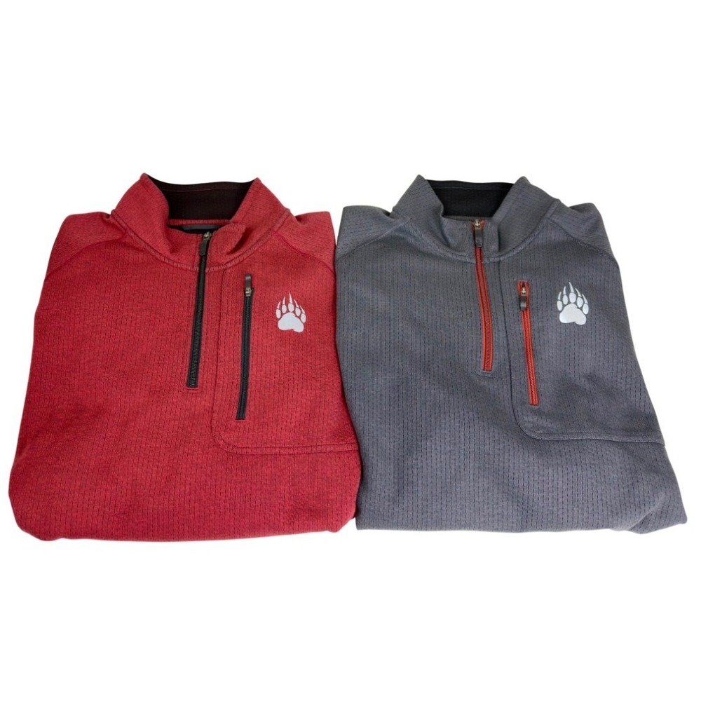 Duluth Alaskan Hardgear Swing Dog 1/4 Zip Pullover Lot Mens Size 2XL Maroon Gray